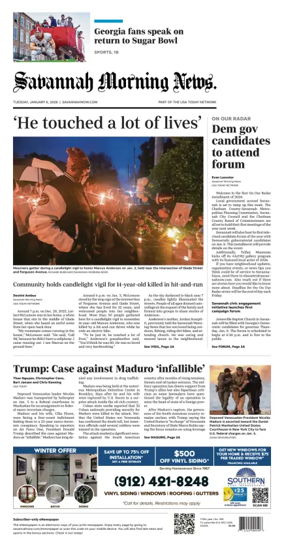 Cover of Savannah Morning News