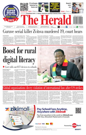Cover of The Herald (Zimbabwe)