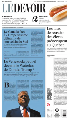 Cover of Le Devoir