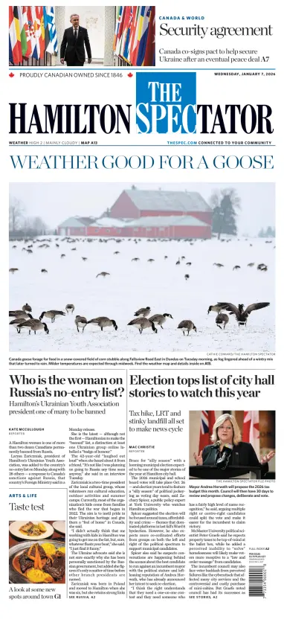 Cover of The Hamilton Spectator