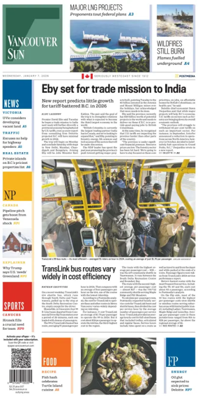 Cover of Vancouver Sun