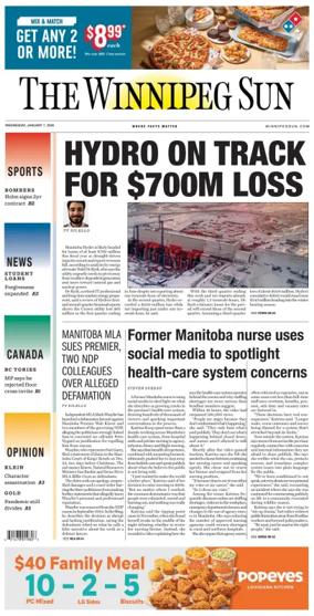 Cover of Winnipeg Sun