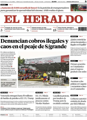 Cover of El Heraldo (Colombia)