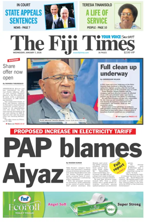 Cover of The Fiji Times