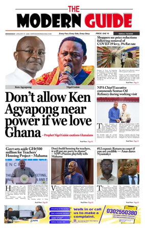 Cover of The Modern Guide Newspaper (Ghana)