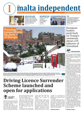 Cover of Malta Independent