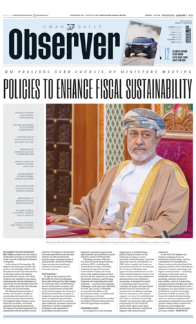 Cover of Oman Daily Observer