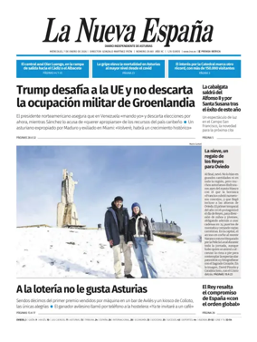 Cover of La Nueva España (Oviedo)