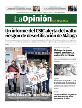 Cover of La Opinion de Malaga