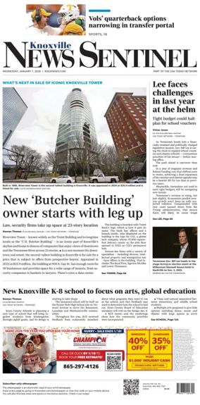 Cover of Knoxville News Sentinel