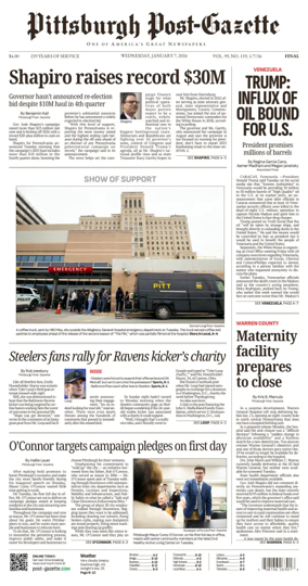 Cover of Pittsburgh Post-Gazette