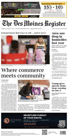 Cover of The Des Moines Register