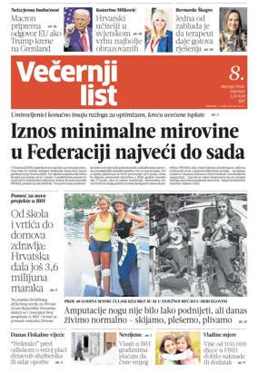Cover of Vecernji list BiH