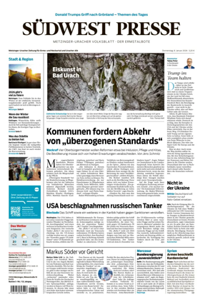 Cover of Sudwest Presse - Metzinger Uracher Volksblatt - Der Ermstalbote