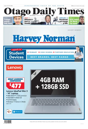 Cover of Otago Daily Times