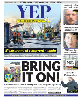 Cover of Yorkshire Evening Post