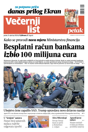 Cover of Vecernji list - Zagreb
