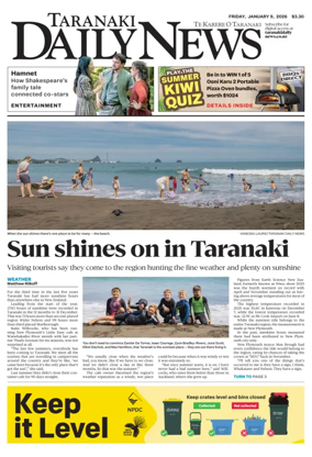 Cover of Taranaki Daily News
