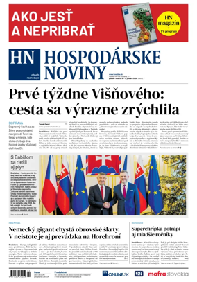 Cover of Hospodarske noviny