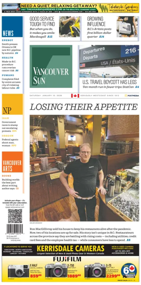 Cover of Vancouver Sun