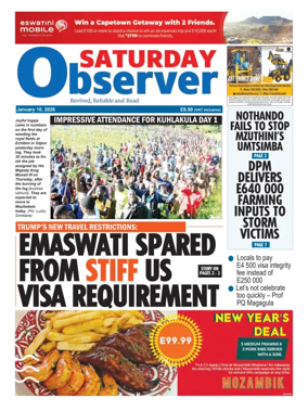 Cover of Saturday Observer (Eswatini)