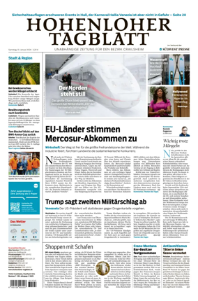 Cover of Hohenloher Tagblatt