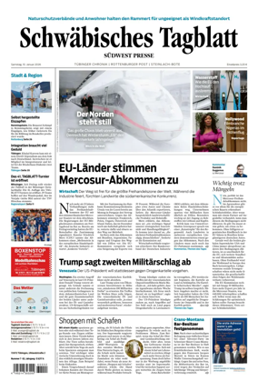 Cover of Schwabisches Tagblatt - Tubinger Chronik