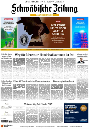 Cover of Schwabische Zeitung (Leutkirch / Isny / Bad Wurzach)