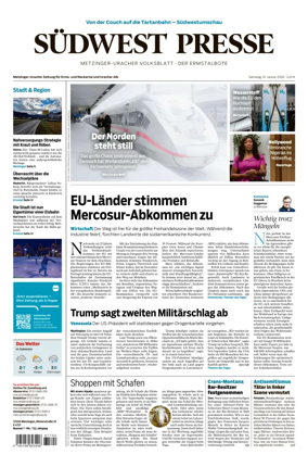 Cover of Sudwest Presse - Metzinger Uracher Volksblatt - Der Ermstalbote