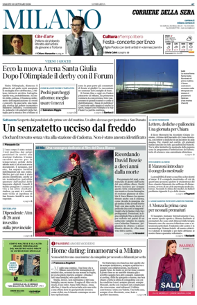 Cover of Corriere della Sera (Milano)