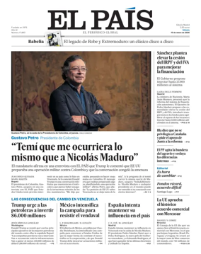 Cover of El Pais