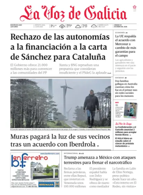 Cover of La Voz de Galicia (Lugo)