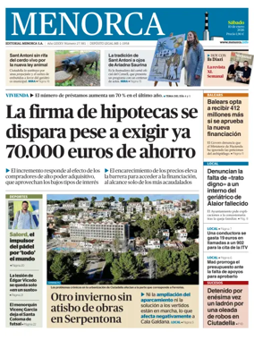 Cover of Menorca Diario Insular