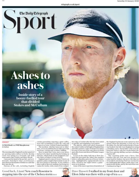 Cover of The Daily Telegraph - Sport Saturday