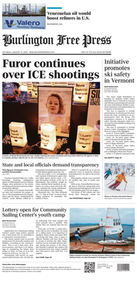 Cover of Burlington Free Press