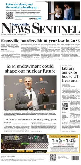 Cover of Knoxville News Sentinel