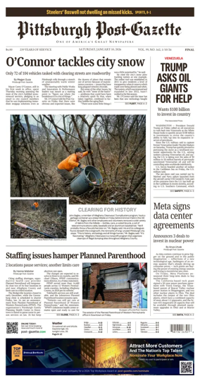 Cover of Pittsburgh Post-Gazette