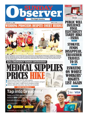 Cover of Sunday Observer (Eswatini)