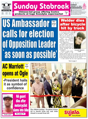 Cover of Stabroek News Sunday