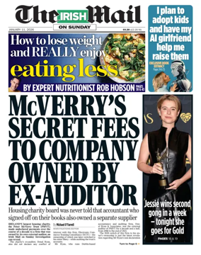 Cover of The Irish Mail on Sunday