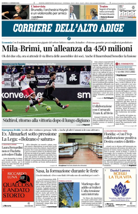Cover of Corriere dell'Alto Adige