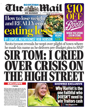 Cover of The Scottish Mail on Sunday