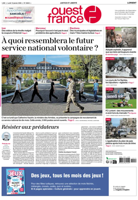 Cover of Ouest France (Lorient)