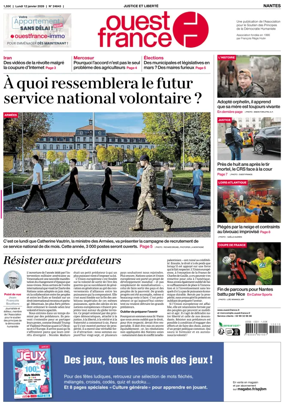 Cover of Ouest France (Nantes)