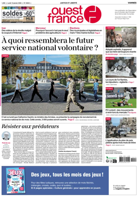 Cover of Ouest France (Vannes)