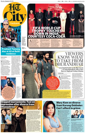 Cover of Hindustan Times (Lucknow) - Live