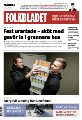 Cover of Folkbladet Vasterbotten