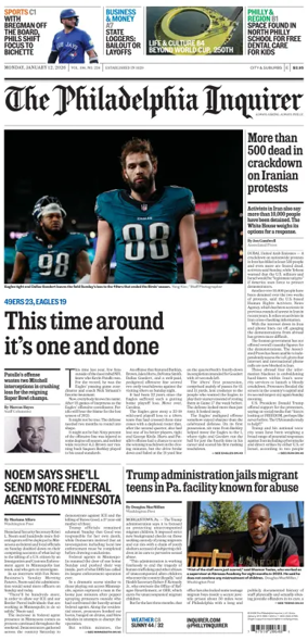 Cover of The Philadelphia Inquirer (South Jersey edition)