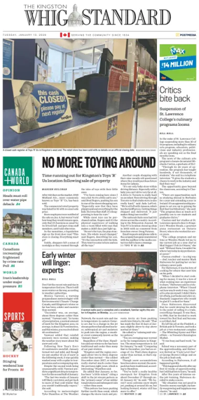 Cover of Kingston Whig-Standard