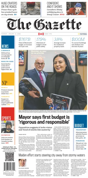 Cover of Montreal Gazette